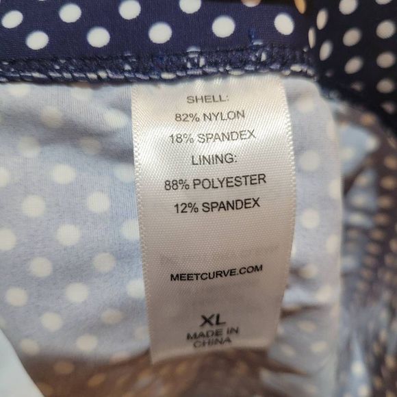 Meet Curve Women's Navy/White Polka-dot Nylon/Spandex Two Piece Swimsuit NEW - Picture 15 of 16